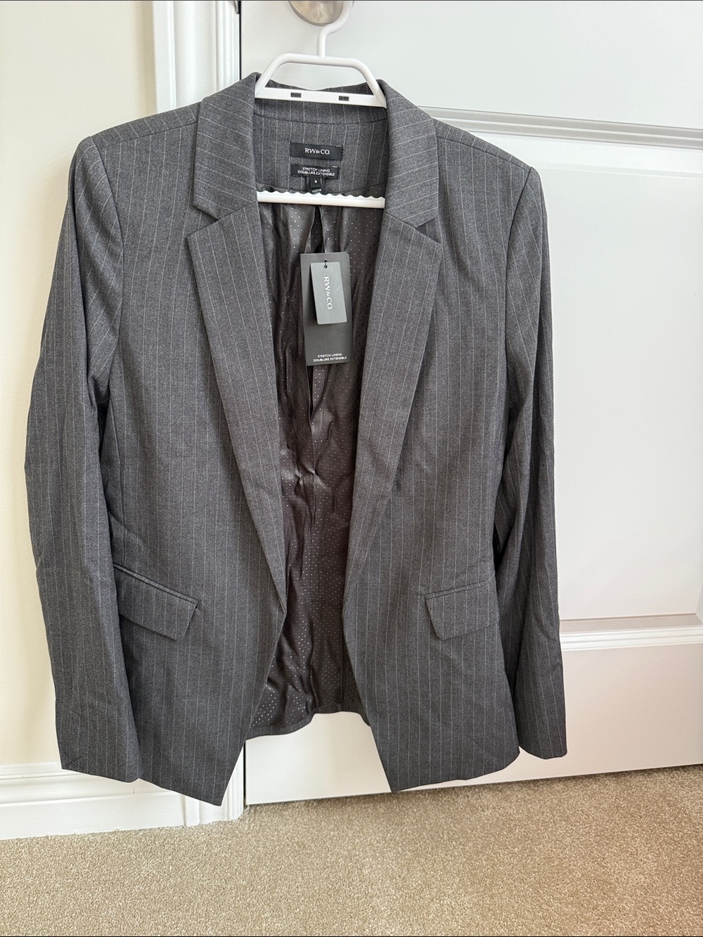 RW&CO. Women’s Charcoal Pinstripe Blazer